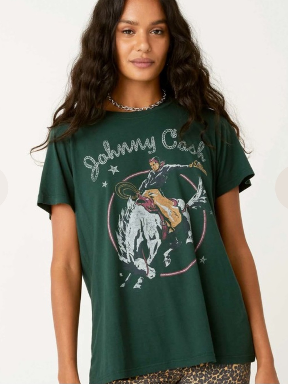 EUC DAYDREAMER Johnny Cash Rodeo Tee in Emerald - Large